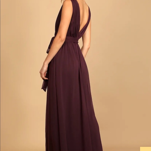 Lulus dark purple wrap dress size medium - Picture 5 of 6